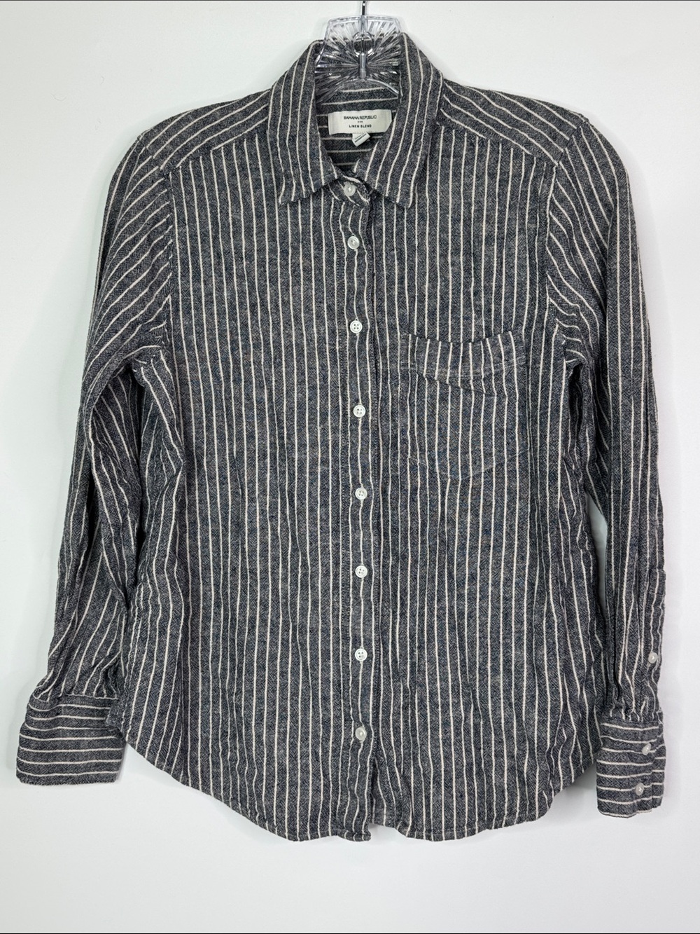 Banana Republic Linen Blend Long Sleeve Button Up Shirt Size XS